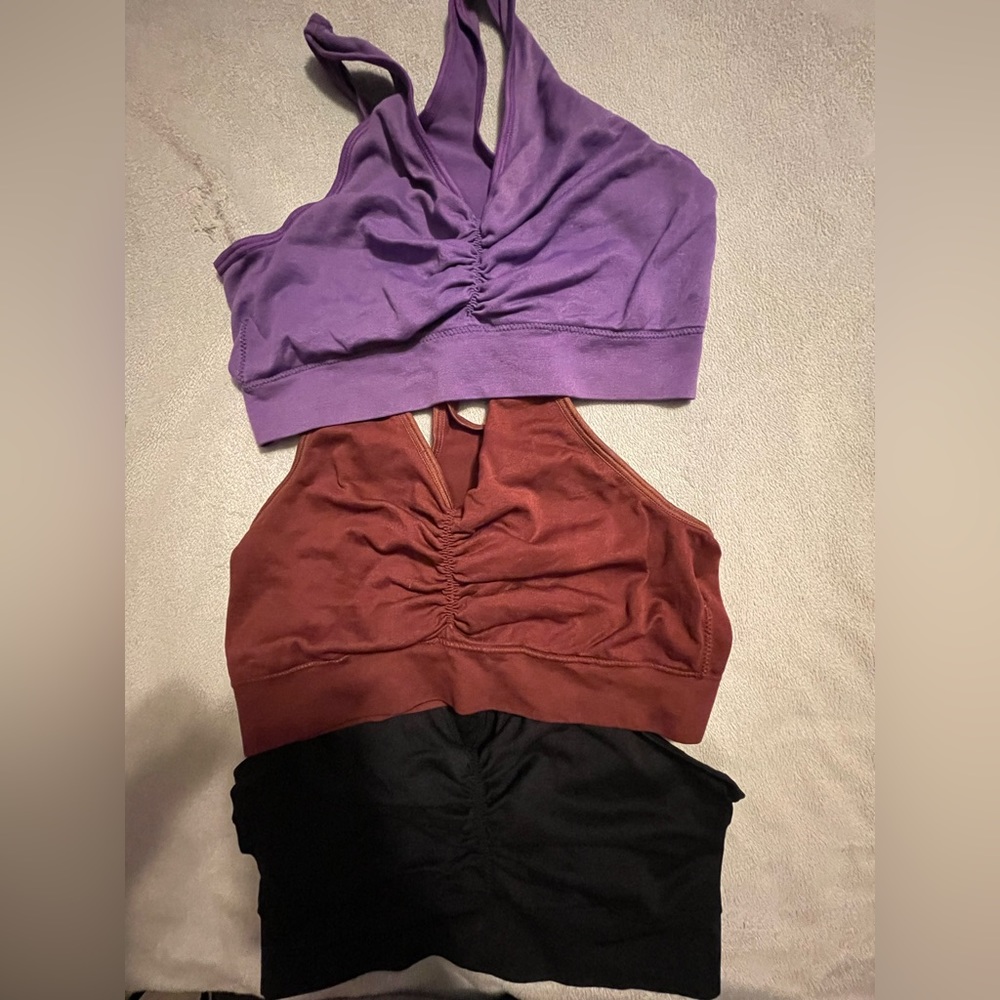 Set of 3 bras. Cups removed.